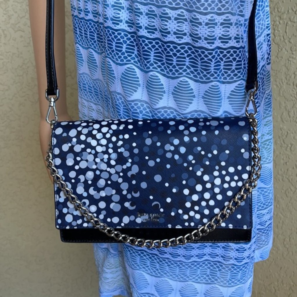 Kate Spade Cameron Convertible Crossbody Black With Multi-Colored Dots